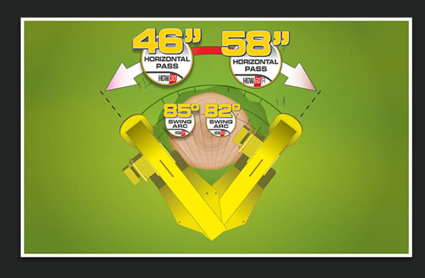 Eraser diagram - swings up to 85 degrees